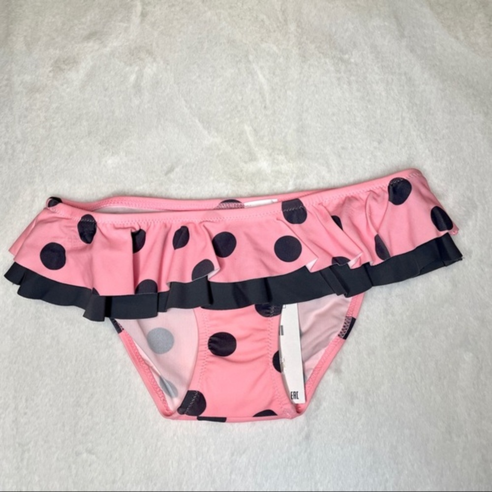 ZARA KIDS Girls Pink & Gray Ruffled Bikini 👙 Bottoms